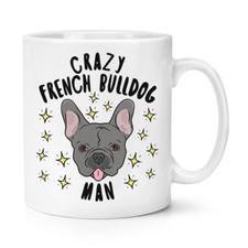 Pazzo Bulldog Francese Uomo Stars 284ml Tazza - Divertente Cane Pupazzo Animale