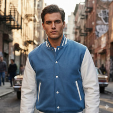 Giacca Varsity Blu Cielo con