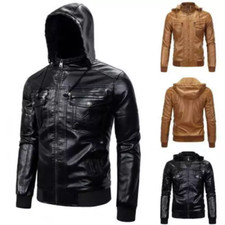 Giacca pelle uomo biker pu con
