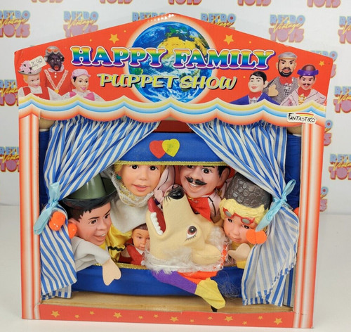 Happy family puppet show - family,