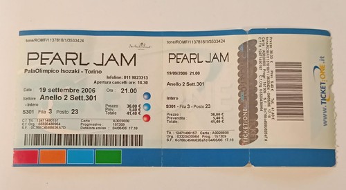 Ticket concerto pearl - concerto, jam