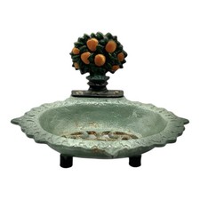 Vintage French Cast Iron Soap Dish – Rustic Fruit Tree Design, Country Cottage