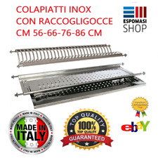 SCOLAPIATTI COLAPIATTI ACCIAIO INOX AD INCASSO 56 66 76 86 CM CON RACCOGLI GOCCE