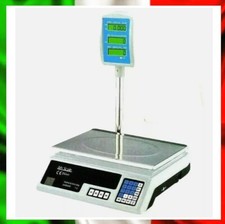 Bilancia Digitale Professionale 40Kg Vassoio Inox 6 Display Batteria o Corrente