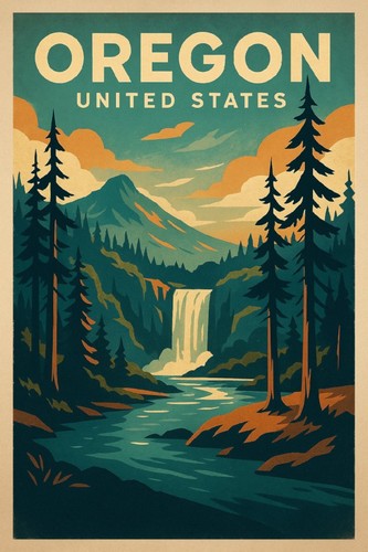 Oregon poster vintage - vintage, viaggio