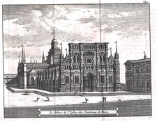 ITALIA PAVIA "Le dehors de l'Eglise des Chartreux de Pavie" 1709 A. De Rogissart