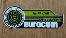 ADESIVO EUROCOM SUPER SONIK HI-FI CAR STICKER AUTOCOLLANT 80s ORIGINAL 14 Cm