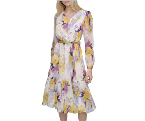 Abito midi dkny donna fiori - abito, 6