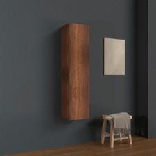 Colonna bagno sospesa in legno 1 anta altezza 125 cm Noce made italy