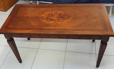 Tavolino Louis XVI, Francia, ‘900? Inciso su legno / acero mogano palissandro