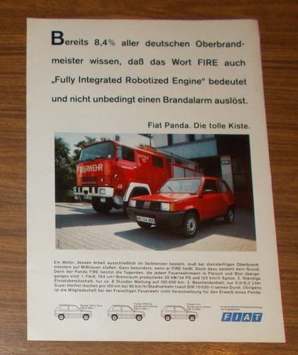Seltene werbung fiat panda - seltene,