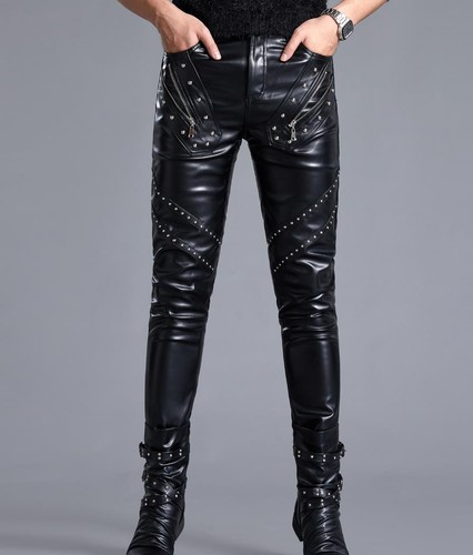 Pantalone uomo nero pelle - uomo,