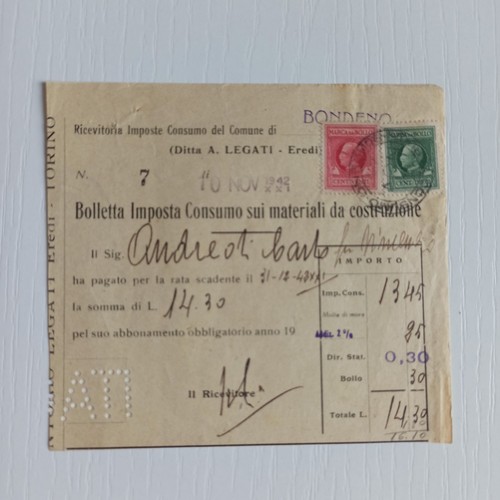 1942 legati eredi - a., bolletta
