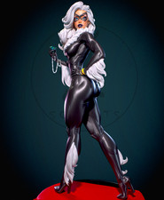 Statua gatto nero dipinto 1/4