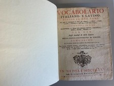 Antico libro Vocabolario italiano e latino 1781