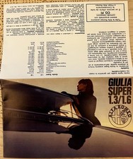 Alfa Romeo Giulia Super 1.3 - Giulia Super 1.6 1972 depliant italiano originale