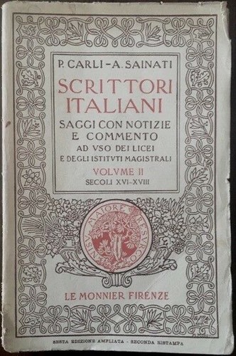 Scrittori italiani volume ii - scrittori,