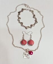 Set bracciale, orecchini e collana nascita bimba + sacchetto 