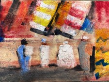 SALVATORE MAGAZZINI -SOUK - Olio Su Tavola cm 20x30 - CORNICE OMAGGIO