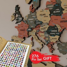 Mappa del mondo in legno 3D