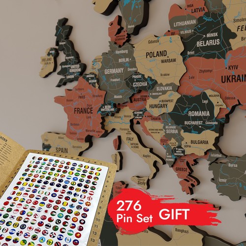 Mappa del mondo legno - in,