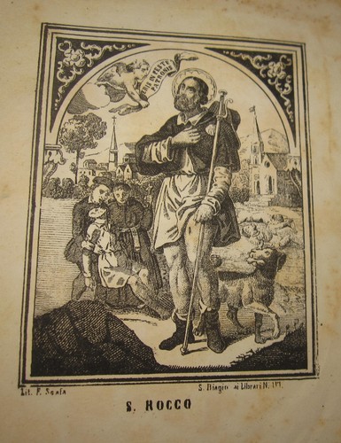 Xilografia popolare san - popolare, rocco