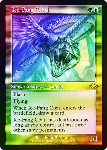 Foil etched ice fang coatl - etched, ~