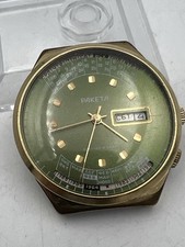 Paketa CCCP orologio da polso russo anno/mese/giorno visualizzazione VINTAGE 1990 Raketa