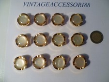 12 BOTTONI FIORE RESINA ORO ECRU VINTAGE 2,5 CM SARTORIA SARTO CAPPOTTO GIACCA