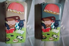 PORTAFOGLI GRANDE WALLET LARGE DOPPIA ZIP ECOPELLE INNAMORATI CON GATTO