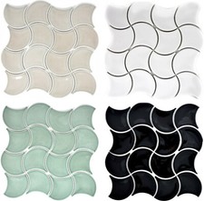 Badezimmerfliesen Mosaico Piastrelle Wandmosaik Ceramica Soggetti Optik Doccia