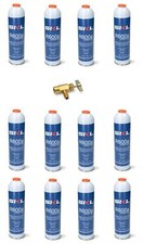 12 PZ BOMBOLA + RUBINETTO GAS REFRIGERANTE FRIGO FREEZER R600 420 GR OM REF000UN