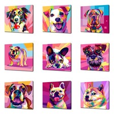 Stampa tela cani arte colorata da appendere a parete regali personalizzati fatti a mano