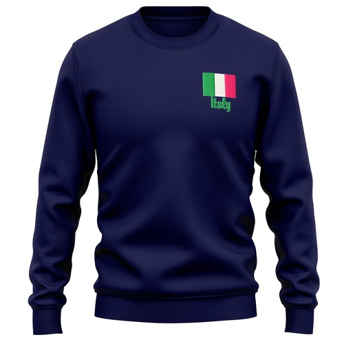 Felpa unisex ricamata italia - unisex,