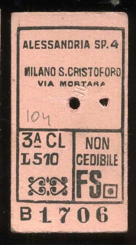 Biglietto treno ferrovia - biglietto,