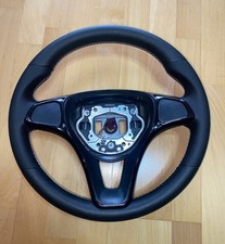 Volante in pelle Mercedes Vito Tourer V-220 W447 A0004601803 W117 W205 NUOVO rivestito