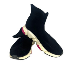 Balenciaga Speed Sneakers Alte Elastiche n°37 UK5 Nero Bianco Rosa Luxury-XXX