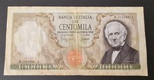 RARISSIMA CENTOMILA 100000 LIRE MANZONI SENZA FIBRILLE 19/07/1970