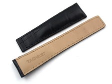 Service Band Tag Heuer  Vero Alligatore Blu Scuro 20/16mm Deployante Artigianale