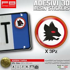 ADESIVI bollino Targa ROMA Città Capitale AS Roma anni 80 Lupa Lupetto Auto Moto