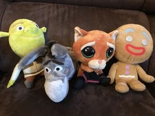 Lotto 4 Peluches Big Headz Schrek Ciuchino Gatto Pan Di Zenzero