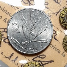 [NC] REPUBBLICA ITALIANA - 2 LIRE 1958 - BB/SPL PERIZIA TEVERE (sg0009)