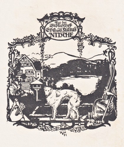 Exlibris julius nitsche eva - exlibris,