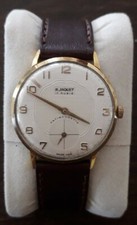 RJaquet Orologio da polso Vintage 17 Rubis  Cassa placcata Oro/retro acciaio
