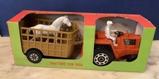 vintage TOY PLASTICA TRATTORE CON BIGA POLISTIL BOXED ITALY 1970s cavallo