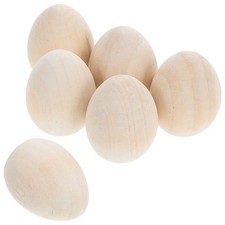  6 pezzi uova in legno non finite per decorazioni festive di pittura fai -da -te