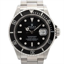 Rolex SUBMARINER DATE 16610T SS SS AT quadrante nero 2 collegamenti aggiuntivi
