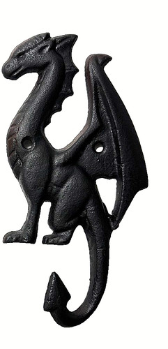 Gancio parete drago nero - da,