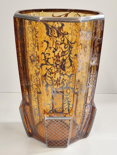Antico vaso vetro ambra - vaso,
