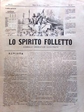 Spirito Folletto del 9 Giugno 1870 Gonin Corse Ippiche Caccia Orso Spiritelli